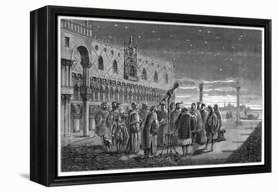 Galileo Demonstrating His Telescope, Venice, 1609-null-Framed Premier Image Canvas