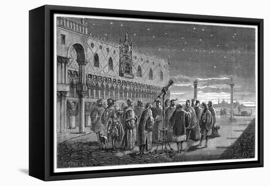 Galileo Demonstrating His Telescope, Venice, 1609-null-Framed Premier Image Canvas