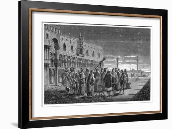 Galileo Demonstrating His Telescope, Venice, 1609-null-Framed Giclee Print