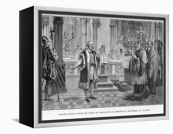 Galileo Facing the Inquisition, Rome, 1633-null-Framed Premier Image Canvas