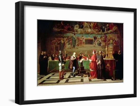 Galileo Galilei Before Members of the Holy Office in the Vatican in 1633, 1847-Joseph-Nicolas Robert-Fleury-Framed Giclee Print