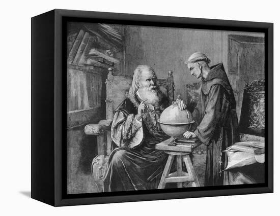 Galileo Galilei Demonstrates His Astronomical Theories to a Monk-Felix Parra-Framed Premier Image Canvas