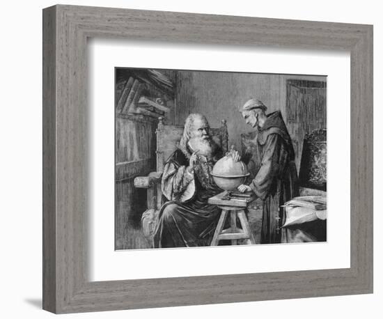 Galileo Galilei Demonstrates His Astronomical Theories to a Monk-Felix Parra-Framed Photographic Print