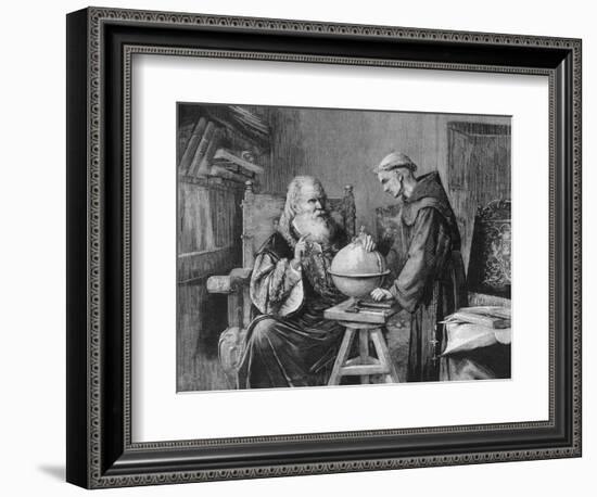 Galileo Galilei Demonstrates His Astronomical Theories to a Monk-Felix Parra-Framed Photographic Print