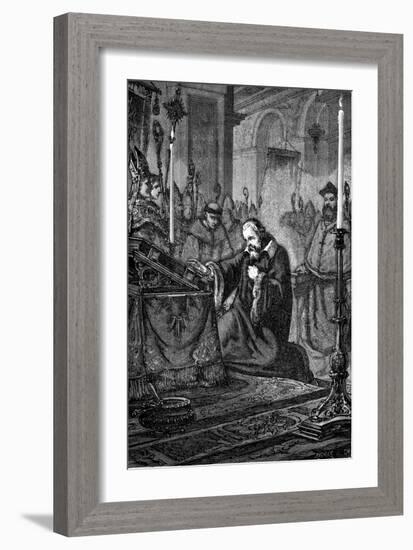 Galileo Galilei, Italian Astronomer and Mathematician Recanting, 1633-null-Framed Giclee Print