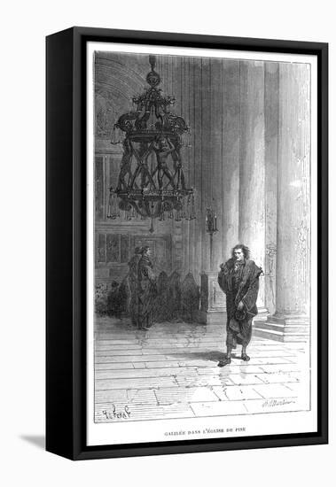 Galileo Observing the Swaying of the Chandelier in Pisa Cathedral, C1584-null-Framed Premier Image Canvas