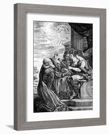 Galileo Presenting His Telescope to the Muses, 1655-56-null-Framed Giclee Print