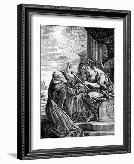 Galileo Presenting His Telescope to the Muses, 1655-56-null-Framed Giclee Print