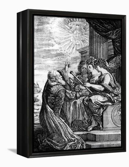 Galileo Presenting His Telescope to the Muses, 1655-56-null-Framed Premier Image Canvas