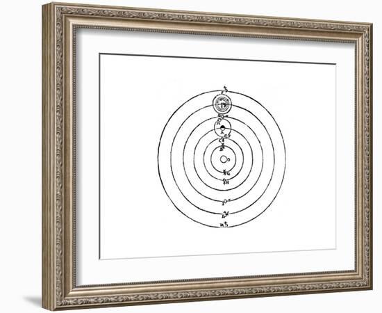 Galileo's Diagram of the Copernican System of the Universe-Galileo Galilei-Framed Giclee Print