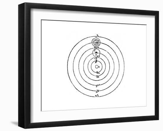 Galileo's Diagram of the Copernican System of the Universe-Galileo Galilei-Framed Giclee Print