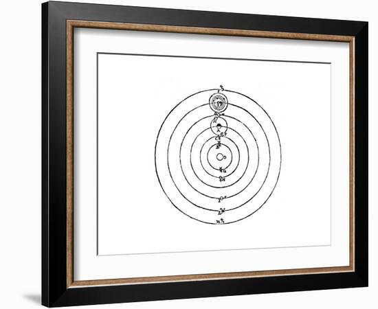 Galileo's Diagram of the Copernican System of the Universe-Galileo Galilei-Framed Giclee Print