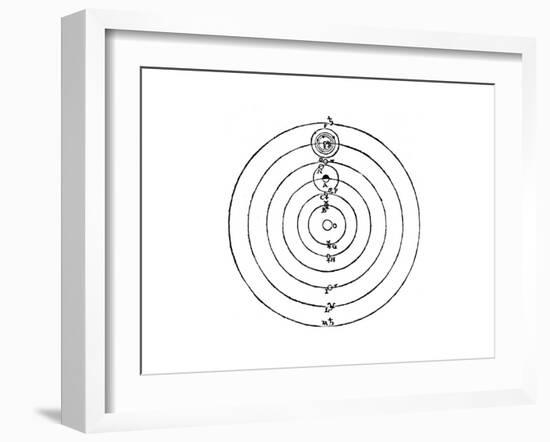 Galileo's Diagram of the Copernican System of the Universe-Galileo Galilei-Framed Giclee Print