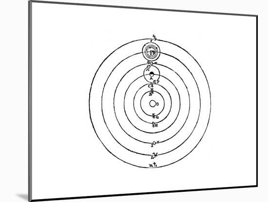 Galileo's Diagram of the Copernican System of the Universe-Galileo Galilei-Mounted Giclee Print