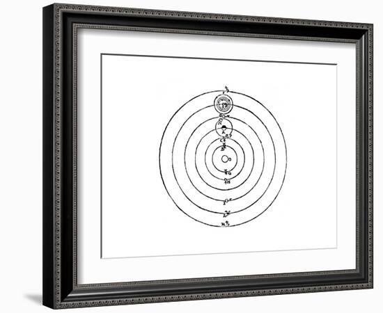 Galileo's Diagram of the Copernican System of the Universe-Galileo Galilei-Framed Giclee Print