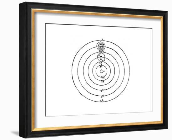 Galileo's Diagram of the Copernican System of the Universe-Galileo Galilei-Framed Giclee Print