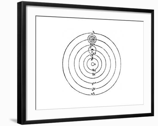 Galileo's Diagram of the Copernican System of the Universe-Galileo Galilei-Framed Giclee Print