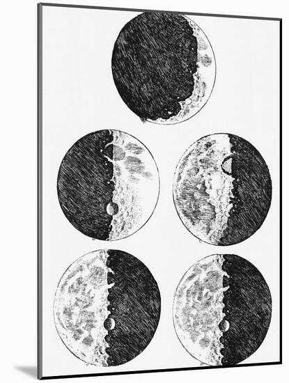 Galileo's Drawings of the Phases of the Moon-Stocktrek Images-Mounted Photographic Print