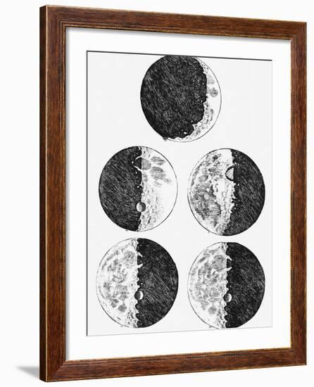 Galileo's Drawings of the Phases of the Moon-Stocktrek Images-Framed Photographic Print