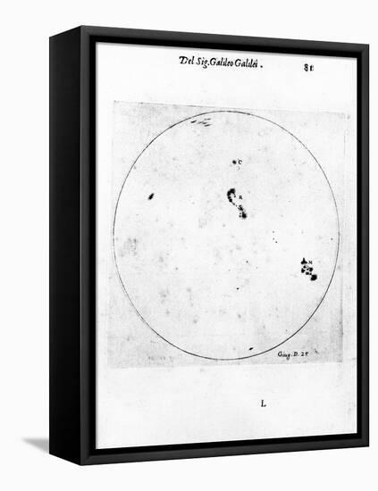 Galileo's Observation of Sunspots, 1613-Galileo Galilei-Framed Premier Image Canvas