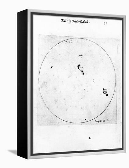 Galileo's Observation of Sunspots, 1613-Galileo Galilei-Framed Premier Image Canvas