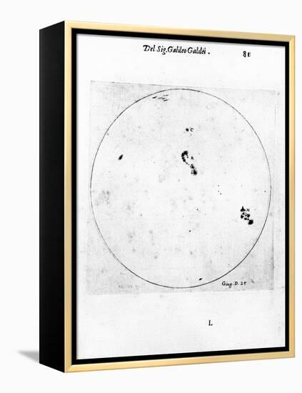 Galileo's Observation of Sunspots, 1613-Galileo Galilei-Framed Premier Image Canvas