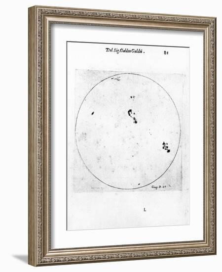 Galileo's Observation of Sunspots, 1613-Galileo Galilei-Framed Giclee Print