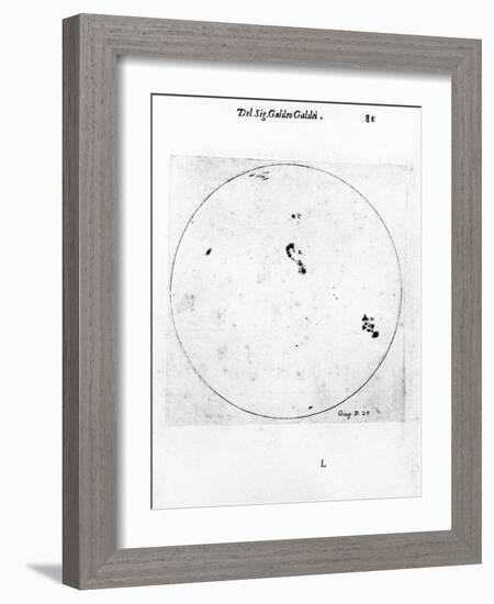 Galileo's Observation of Sunspots, 1613-Galileo Galilei-Framed Giclee Print