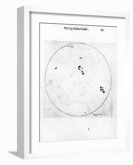 Galileo's Observation of Sunspots, 1613-Galileo Galilei-Framed Giclee Print