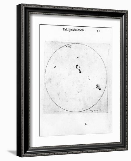 Galileo's Observation of Sunspots, 1613-Galileo Galilei-Framed Giclee Print