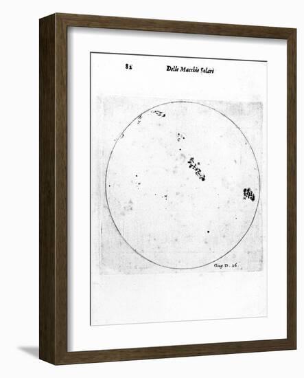 Galileo's Observation of Sunspots, 1613-Galileo Galilei-Framed Giclee Print