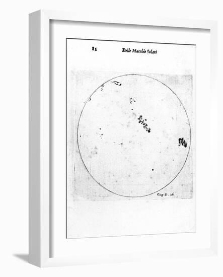 Galileo's Observation of Sunspots, 1613-Galileo Galilei-Framed Giclee Print