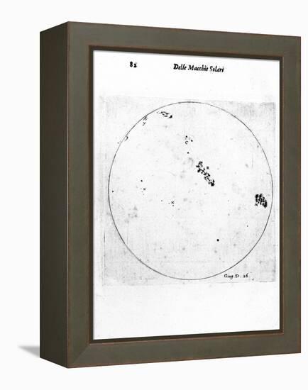 Galileo's Observation of Sunspots, 1613-Galileo Galilei-Framed Premier Image Canvas