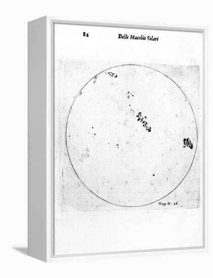 Galileo's Observation of Sunspots, 1613-Galileo Galilei-Framed Premier Image Canvas