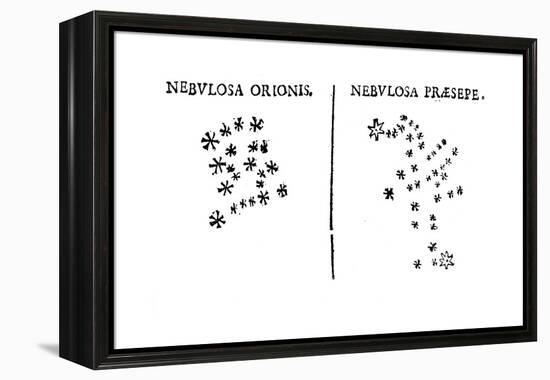 Galileo's Observation of the Star Cluster in Orion and of the Praesepe Cluster, 1610-null-Framed Premier Image Canvas
