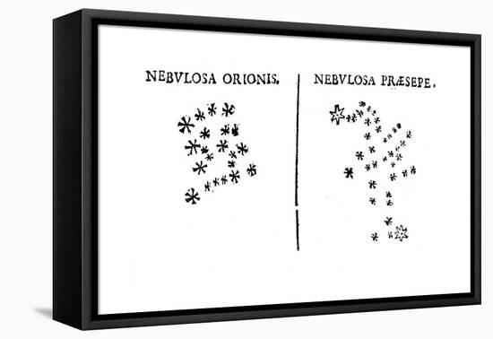 Galileo's Observation of the Star Cluster in Orion and of the Praesepe Cluster, 1610-null-Framed Premier Image Canvas
