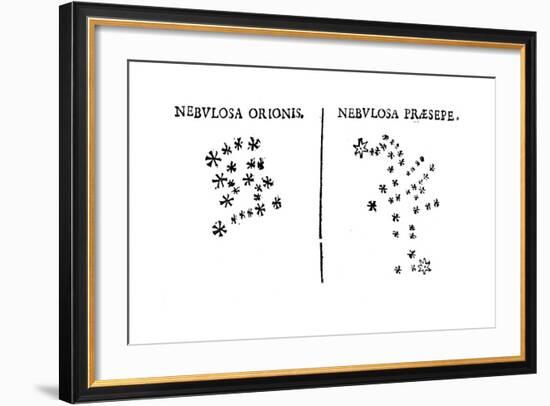 Galileo's Observation of the Star Cluster in Orion and of the Praesepe Cluster, 1610-null-Framed Giclee Print