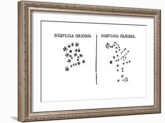 Galileo's Observation of the Star Cluster in Orion and of the Praesepe Cluster, 1610-null-Framed Giclee Print