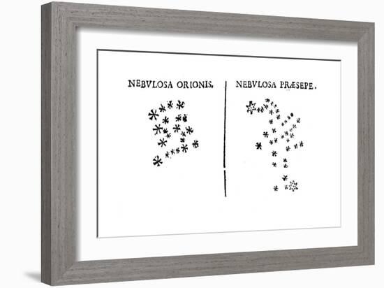 Galileo's Observation of the Star Cluster in Orion and of the Praesepe Cluster, 1610-null-Framed Giclee Print