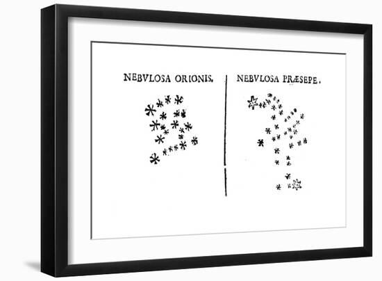 Galileo's Observation of the Star Cluster in Orion and of the Praesepe Cluster, 1610-null-Framed Giclee Print