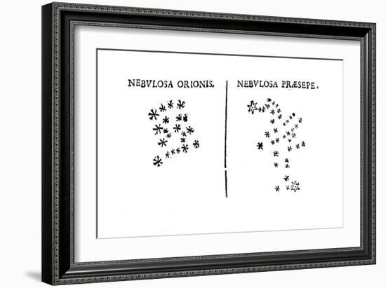 Galileo's Observation of the Star Cluster in Orion and of the Praesepe Cluster, 1610-null-Framed Giclee Print