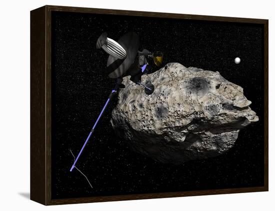 Galileo Spacecraft Discovering Asteroid 243 Ida and its Moon, Dactyl-null-Framed Stretched Canvas