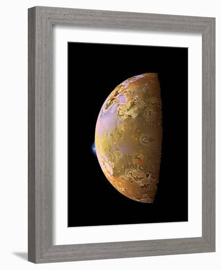 Galileo Spacecraft Image of a Volcanic Plume on Io-null-Framed Photographic Print