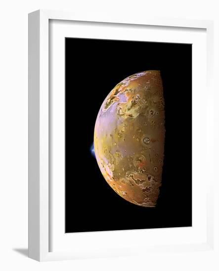 Galileo Spacecraft Image of a Volcanic Plume on Io-null-Framed Photographic Print