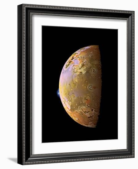 Galileo Spacecraft Image of a Volcanic Plume on Io-null-Framed Photographic Print