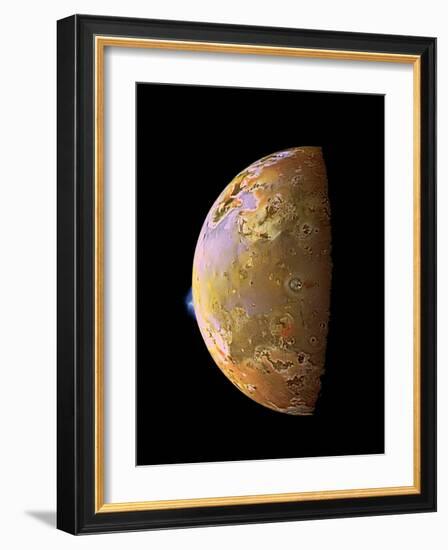 Galileo Spacecraft Image of a Volcanic Plume on Io-null-Framed Photographic Print