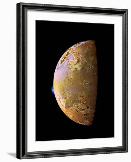 Galileo Spacecraft Image of a Volcanic Plume on Io--Framed Photographic Print