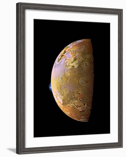 Galileo Spacecraft Image of a Volcanic Plume on Io--Framed Photographic Print