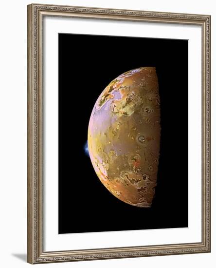 Galileo Spacecraft Image of a Volcanic Plume on Io--Framed Photographic Print