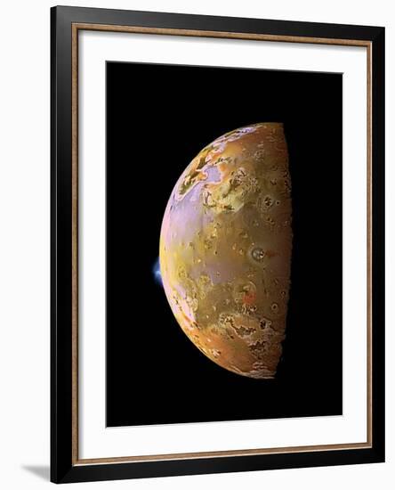 Galileo Spacecraft Image of a Volcanic Plume on Io--Framed Photographic Print